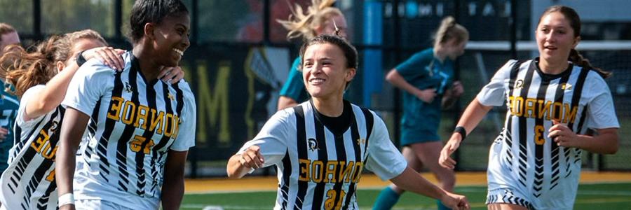 Womens soccer team after winning a game